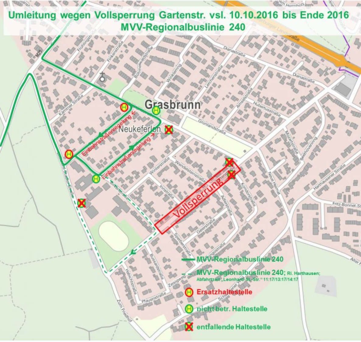 Bauarbeiten Gartenstraße Süd, Grasbrunn B304