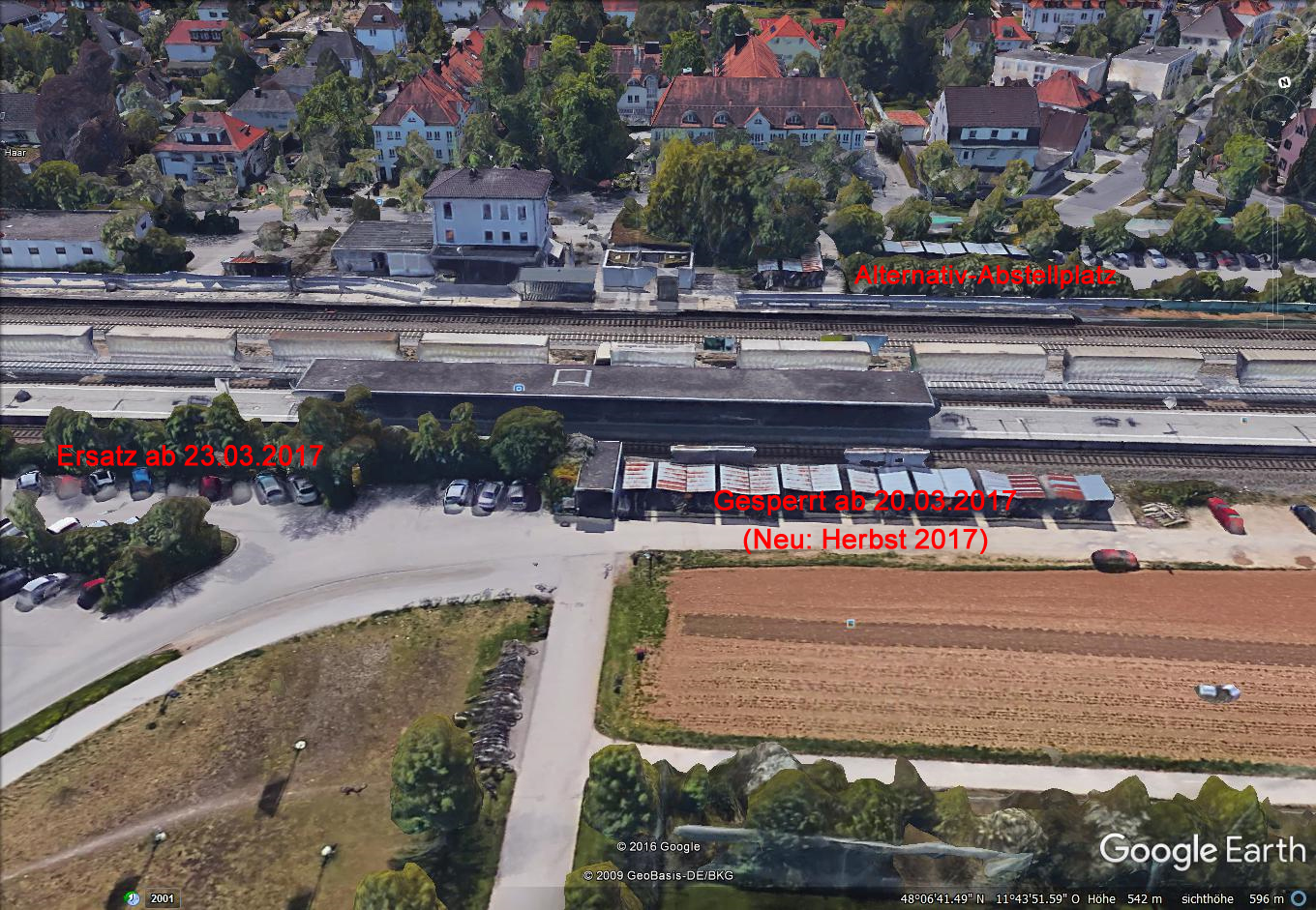 Bauarbeiten Haarer Bahnhof starten