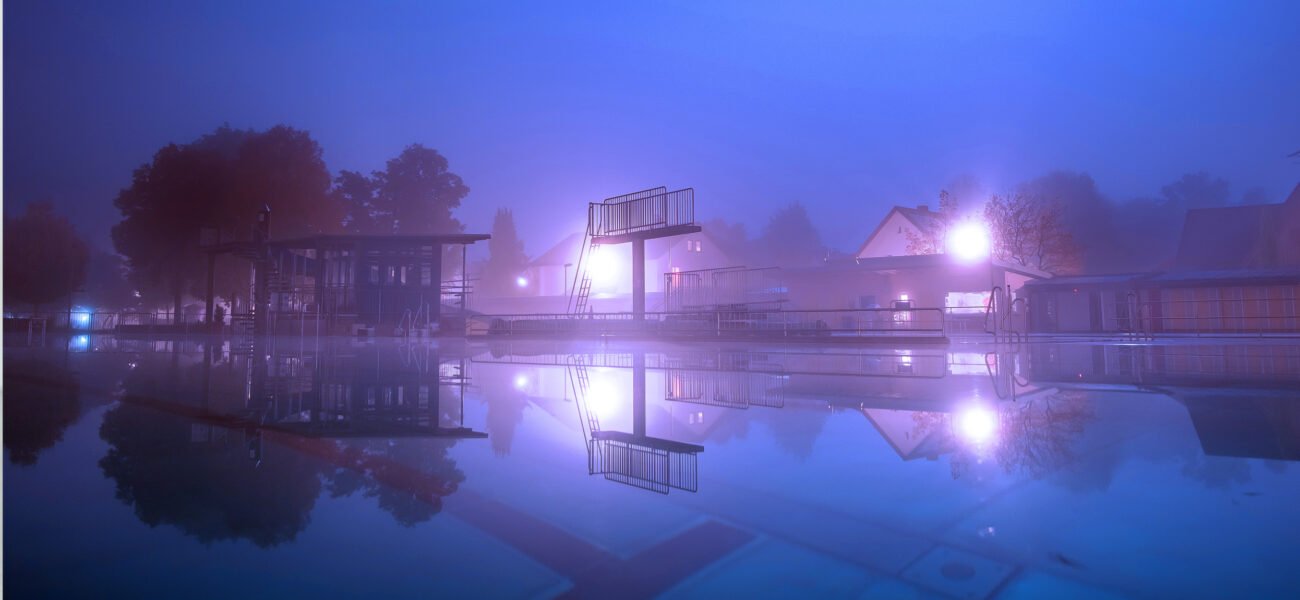 Haarer Freibad bei Nacht